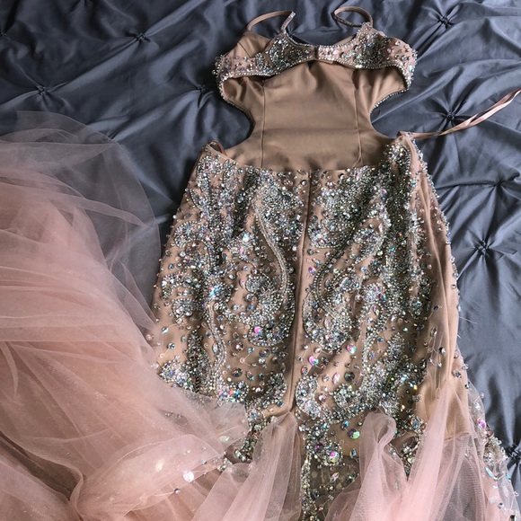 Camille La Vie Beaded Backless Mermaid Dress - Picture 3 of 8